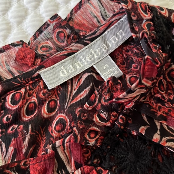 Anthropologie Lace Inset Top Women Size XS - Picture 5 of 7